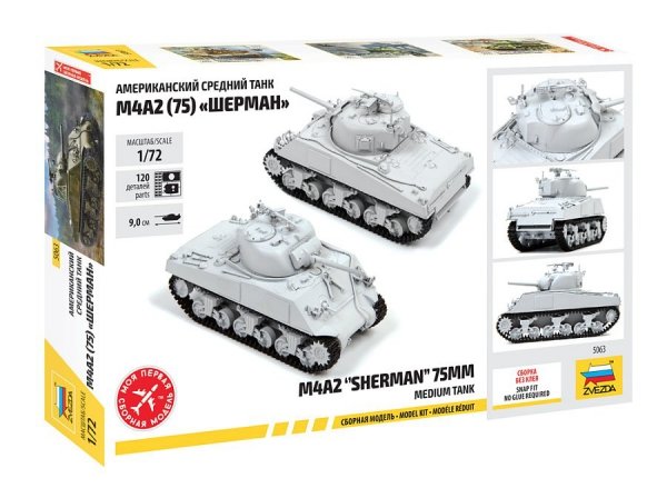 Zvezda 5063 M4A2 &quot;Sherman&quot; 75mm Medium Tank 1/72