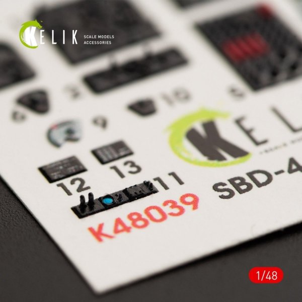 KELIK K48039 SBD-4 &quot;DAUNTLESS&quot; INTERIOR 3D DECALS FOR HASEGAWA KIT 1/48