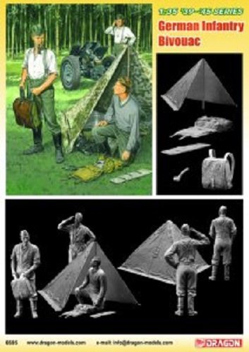 Dragon 6695 German Wehrmacht Bivouac 3 Figures Set with Zeltbahn (1:35)