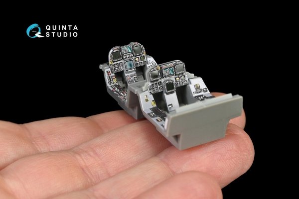 Quinta Studio QD48145 F/A-18B 3D-Printed &amp; coloured Interior on decal paper (for Kinetic kit) 1/48