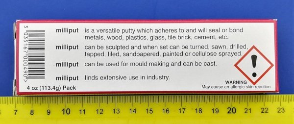 Milliput ML001 Epoxy Putty Standard Yellow-Grey Milliput (113.4g)
