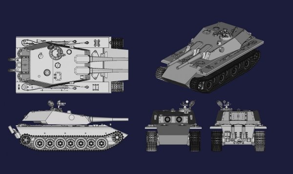 Modelcollect UA35011 Fist of war, WWII German E-60 heavy tank with twin 128mm assault guns 1/35