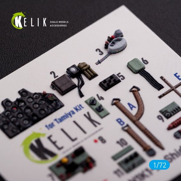 KELIK K72075 N1K1-Ja Shiden Type 11 interior 3D decals for Tamiya kit 1/72