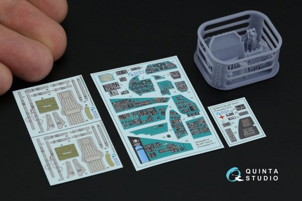 Quinta Studio QD+48516 Mi-24P Hind-F 3D-Printed coloured Interior on decal paper (Trumpeter) (with 3D-printed resin parts) 1/48