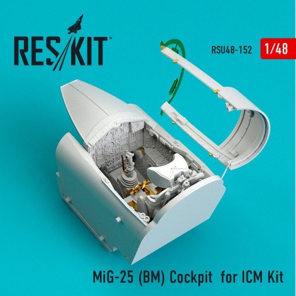RESKIT RSU48-0152 MiG-25 BM Cockpit for Icm kit 1/48