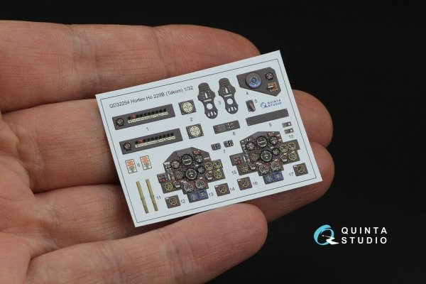 Quinta Studio QD32254 Horten Ho 229B 3D-Printed &amp; coloured Interior on decal paper (Takom) 1/32