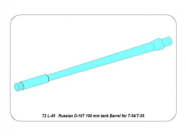 Aber 72L-45 Lufa 100 mm D-10T do T-54/55 / Russian 100 mm D-10T tank barrel for T-54/55 1/72