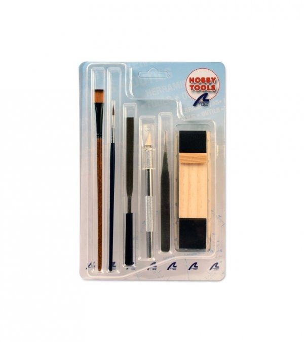 ARTESANIA LATINA 27003N Zestaw narzędzi nr 2 - frez, pędzelki, pęseta, pilnik, kołek szlifierski