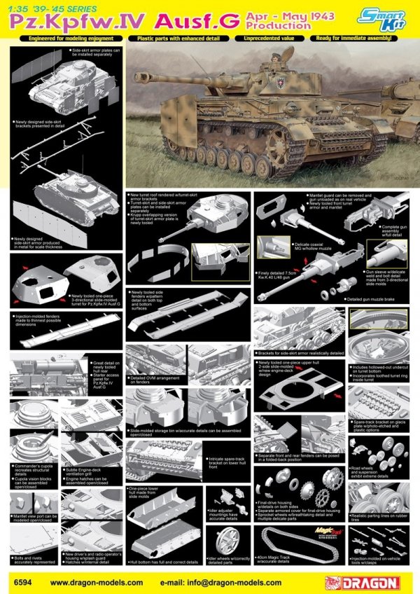 Dragon 6594 Pz.Kpfw.IV Ausf.G Apr-May 1943 Production (1:35)