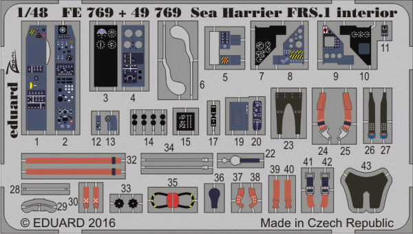 Eduard 49769 Sea Harrier FRS.1 interior KINETIC MODEL 1/48