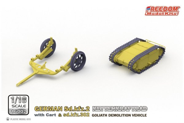 Freedom 16002 GERMAN SD.KFZ.2 KETTENKRAFTRAD &amp; SD.KFZ.302 GOLIATH DEMOLITION VEHICLE 1/16