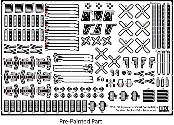 MK1 Design MS-35048 CV-64 Constellation Detail-up Part DX for Trumpeter 1/350