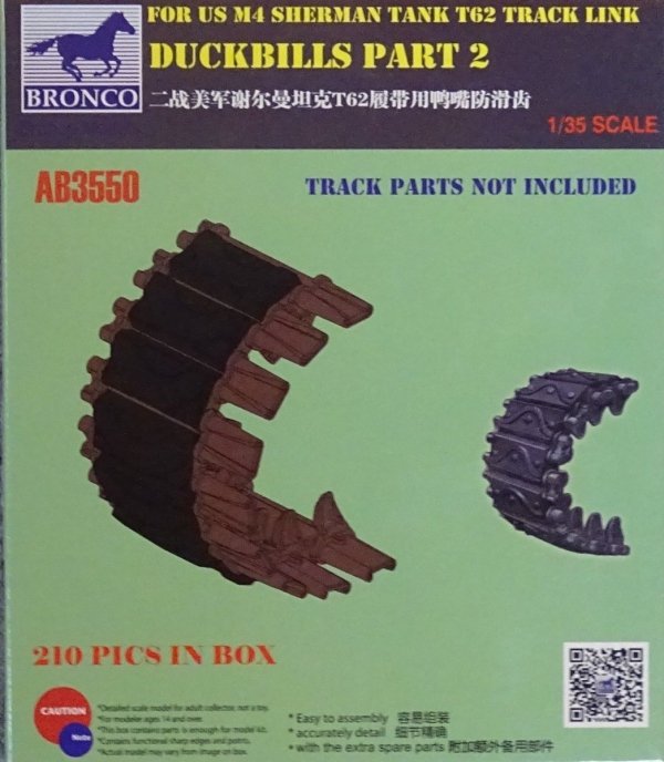 Bronco AB3550 FOR US M4 SHERMAN TANK T62 TRACK LINK 1/35
