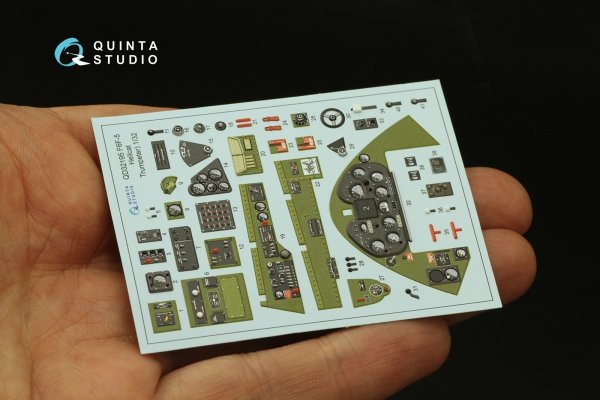 Quinta Studio QD32195 F6F-5 Hellcat 3D-Printed &amp; coloured Interior on decal paper (Trumpeter) 1/32
