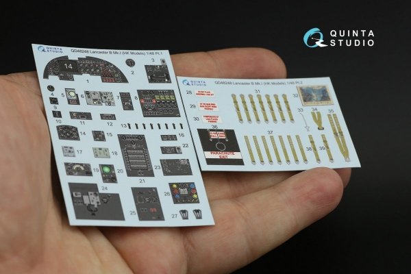 Quinta Studio QD48248 Lancaster B Mk.I 3D-Printed &amp; coloured Interior on decal paper (HK Models) 1/48