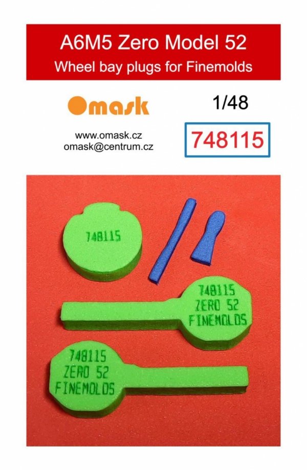 Omask 748115 A6M5 Zero Model 52 wheel bay foam plugs (for Finemolds) 1/48