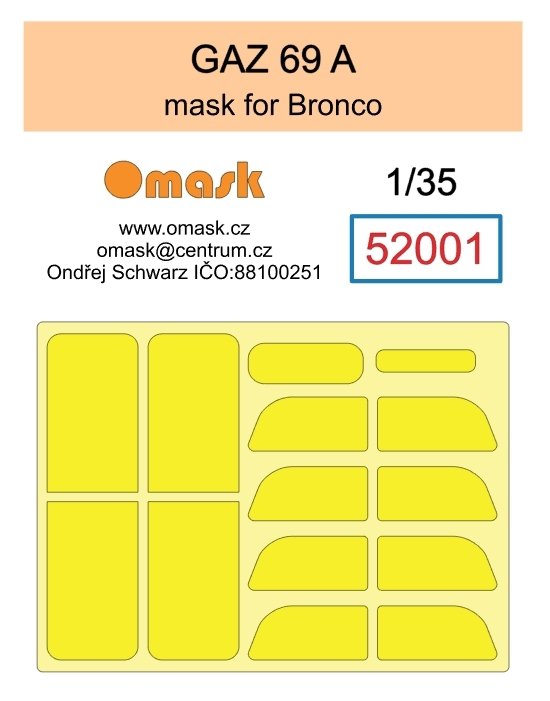 Omask 52001 GAZ 69 A mask (for Bronco) 1/35
