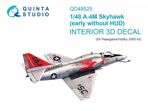 Quinta Studio QD48525 A-4M early 3D-Printed &amp; coloured Interior on decal paper (Hasegawa/Hobby2000) 1/48