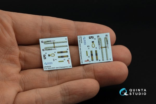 Quinta Studio QD48346 FA-18D early 3D-Printed &amp; coloured Interior on decal paper (Hasegawa) 1/48
