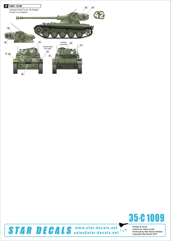Star Decals 35-C1009 Lebanese Tanks &amp; AFVs 2 1/35