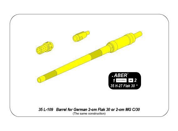Aber 35L-109 German 2cm gun barrel for Flak 30 or MG C/30 (1:35)	