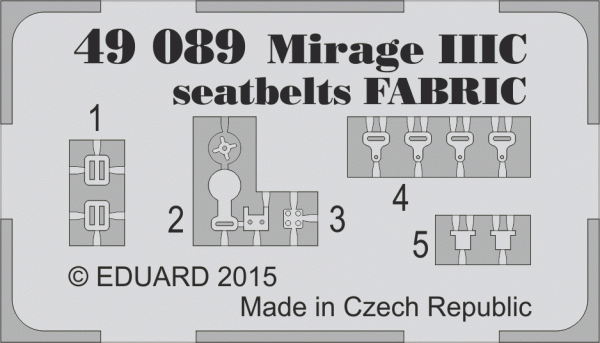 Eduard 49089 Mirage IIIC seatbelts FABRIC 1/48 EDUARD