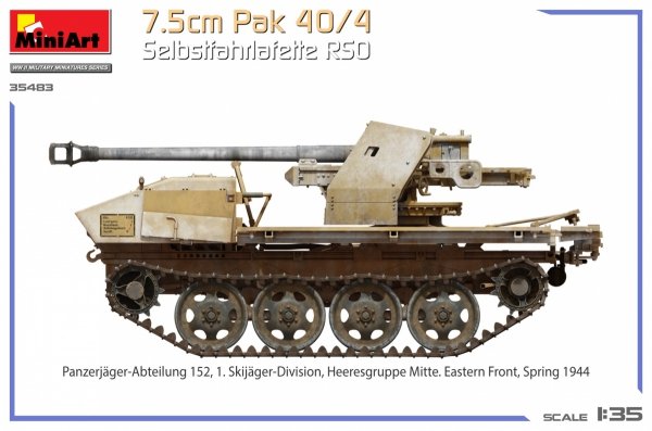 MiniArt 35483 7.5cm Pak 40/4. Selbstfahrlafette RSO 1/35