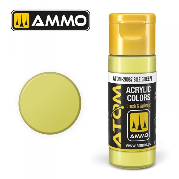 AMMO of Mig Jimenez 20087 ATOM COLOR Bile Green 20ml