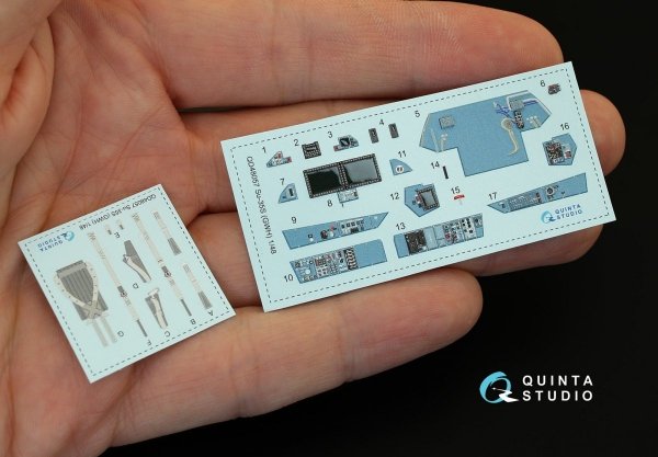 Quinta Studio QD48057 Su-35S 3D-Printed &amp; coloured Interior on decal paper (for GWH kit) 1/48