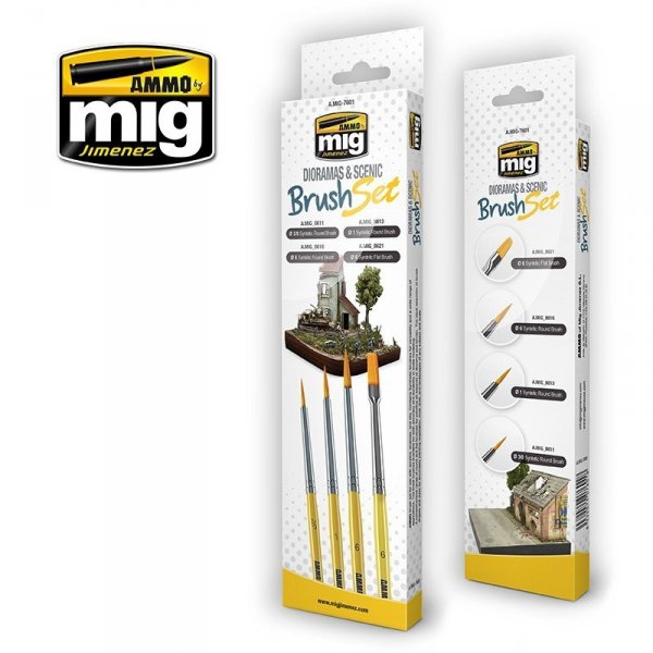 AMMO of Mig Jimenez 7601 Dioramas &amp; Scenic Brush Set