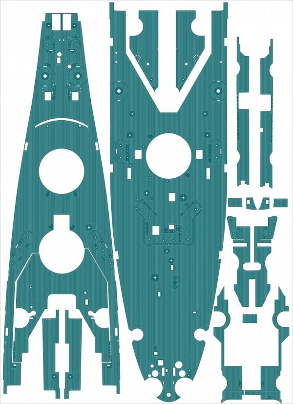 Pontos 23003F1 USS BB-63 Missouri 1945 Detail Up Set (20B Deck Blue stained wooden deck) (1:200)