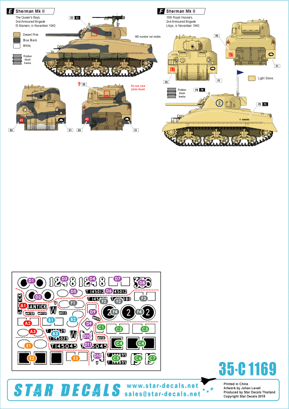 Star Decals 35-C1169 Sherman Mk II, Early production in 1942 1/35