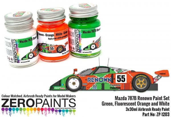 Zero Paints ZP-1203 Mazda 787B Renown Paint Set - 3x30ml