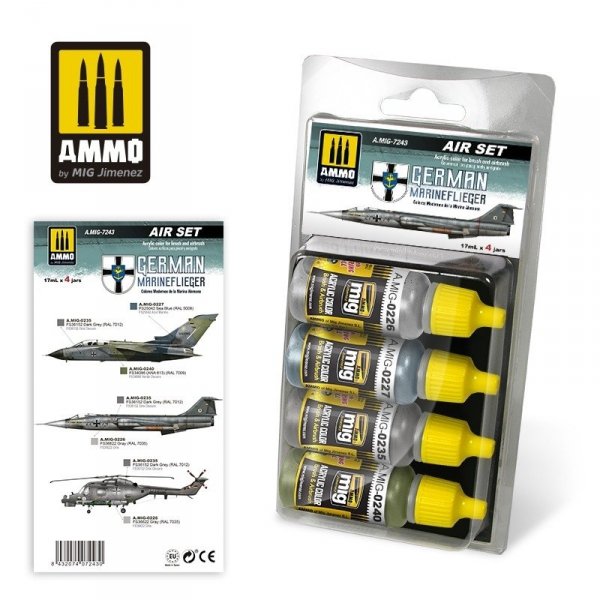  AMMO of Mig Jimenez 7243 GERMAN MARINEFLIEGER SET 4x17ml
