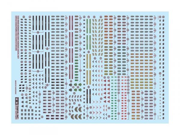 Tamiya 12641 German Military Inisignia Decal Set (Afrika-Korps / Waffen-SS) (1:35)