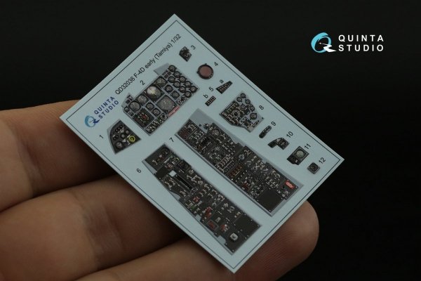 Quinta Studio QD32036 F-4D 3D-Printed &amp; coloured Interior on decal paper (Tamiya) 1/32