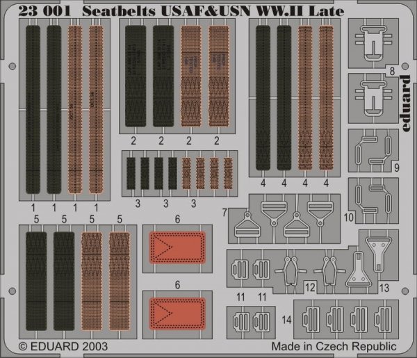 Eduard 23001 Seatbelts USAF &amp; USN WWII late 1/24