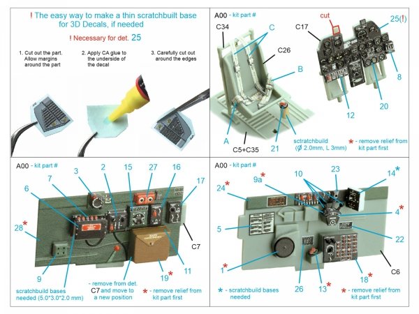 Quinta Studio QD48442 P-47N Thunderbolt 3D-Printed coloured Interior on decal paper (Academy) 1/48