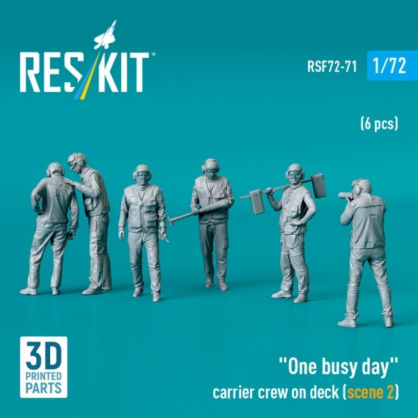 RESKIT RSF72-0071 "One busy day" carrier crew on deck (scene 2) (6 pcs) (3D Printed) (1/72)