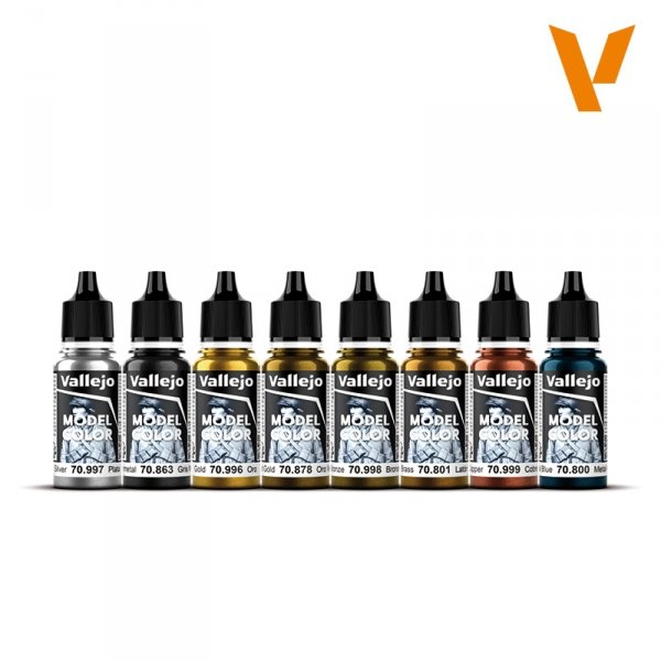 Vallejo 70118 Model Color Set  - Metallics 8x17ml