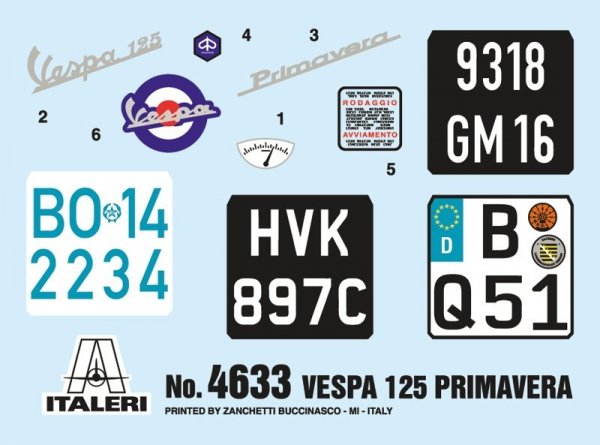Italeri 4633 VESPA 125 PRIMAVERA 1/9
