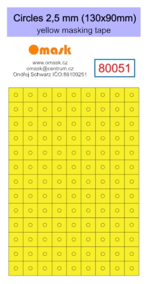 Omask 80051 Circles 2,5 mm (130x90mm) yellow masking tape