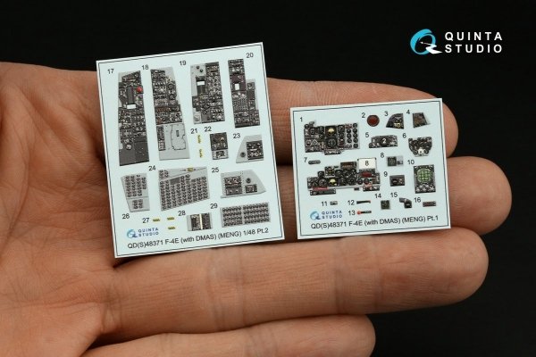 Quinta Studio QDS-48371 F-4E with DMAS 3D-Printed &amp; coloured Interior on decal paper (Meng) (Small version) 1/48