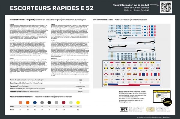 Heller 81094 Escorteurs Rapides E 52 1/400