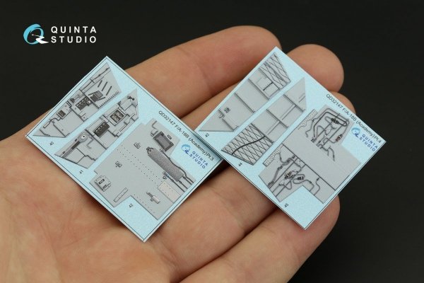 Quinta Studio QD32147 F/A-18B 3D-Printed &amp; coloured Interior on decal paper (Academy) 1/32