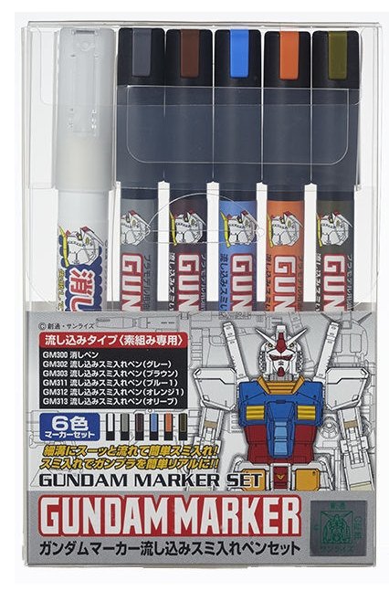 Gunze Sangyo GMS122 Gundam Pouring Inking Pen Set
