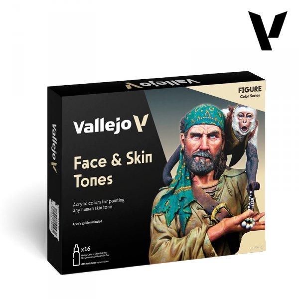 Vallejo 70258 Face &amp; Skin Tones 16x18ml