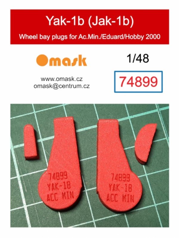 Omask 74899 Jak-1b wheel bay plugs (for Accurate Miniatures/Eduard/Hobby 2000) 1/48
