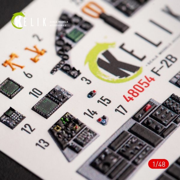 Kelik K48054 JASDF F-2B interior 3D decals for Hasegawa kit (1/48)