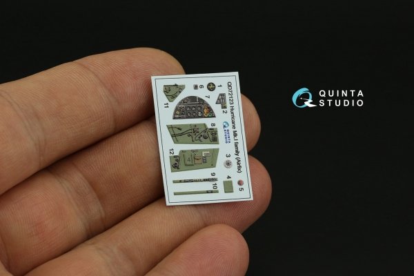 Quinta Studio QD72123 Hurricane Mk.I family 3D-Printed coloured Interior on decal paper (Airfix) 1/72